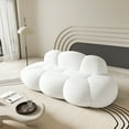 thumbnail image 2 of The Magic Home Causeuse 3 Places de 90 Pouces en Bouclé Incurvé Style Nuage, Blanche, 2 of 13