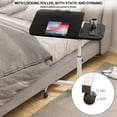 thumbnail image 1 of Table Mobile au-Dessus du Lit à Hauteur Réglable, 23,6–37,4 Po – Bureau Ergonomique à Roulettes avec Surface Inclinable pour Hôpital, Bureau à Domicile, Canapé – Bureau de Chevet pour Portable, Couleur : Noir, 1 of 7
