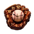 thumbnail image 4 of Reloj de pared con diseño de guante de béisbol, con temática deportiva, de 10 pulgadas, decorativo para escuela, dormitorio y oficina., 4 of 8