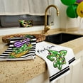 thumbnail image 5 of Mardi Gras Kitchen Towels Set of 2,Green Fleur De Lis White Polka dot Beads Dish Towels 18x26 Inch Drying Dishcloth,Farmhouse Mardi Gras Carnival Seasonal Holiday Decorations AD263, 5 of 6
