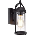 thumbnail image 1 of CHLOE Hollis Transitional 1 Light Textured Black Outdoor Wall Sconce 13" Height, 1 of 1