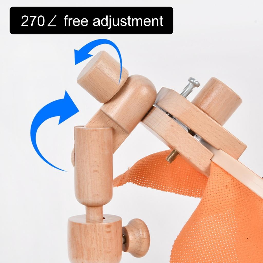 Adjustable Rotated Embroidery Hoop Holder Wood Stitching Frame Stand Handfree Needlework Stand Embroidery Frame Stand