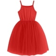 thumbnail image 2 of MKOSPLRT 9M-8Y Tutu Dresses for Toddler Girls Mesh Spaghetti Strap Midi Dress Solid Flowy Ballet Dance Dress Wedding Ball Gown, 2 of 6