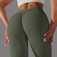 thumbnail image 5 of Efsteb High Waist Leggings for Women Solid Color Fitness Running Gym Sports Yoga Pants Tight Stretch Leggings Trousers Army Green L, 5 of 8
