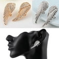 thumbnail image 4 of Opolski Women's 9K Gold Plated Angel Wings Crystal Ear Studs Luxury Earrings Jewelry, 4 of 7