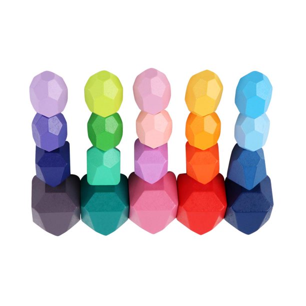 Tholdsy Juego de 20 piezas de piedras apilables para niños, bloques de construcción de equilibrio para niños, juguete educativo colorido de Juguetes de construcción Tholdsy FN000033-00