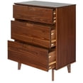 thumbnail image 2 of Walker Edison Meubles BR3DSLDRWT 3 Tiroir Milieu du Siècle Commode en Bois Moderne&44; Noyer, 2 of 2