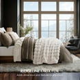 thumbnail image 2 of EVERGRACE Ultra Soft Luxury Fluffy Ridgeline Faux Rabbit Fur Throw Blanket, Thick Warm Bubble Throw for Bed, Cozy Plush Reversible Blankets for Couch, Chair, Sofa, Ivory White, 60x80 Inches, 870 GSM, 2 of 8