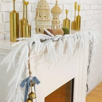 Wzzjkit White Norfolk Christmas Garland - 106in Artificial Christmas Garland Long Faux Garland for Holiday, Fireplace, Mantle, Window, Stairs, Indoor, Outdoor Decor