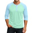 thumbnail image 4 of Men’s Three Quarter Sleeve Sport T-Shirt Baseball Style Casual Cotton Top, 4 of 7