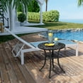 thumbnail image 2 of Pellebant Round Side Table Aluminum Patio Bistro End Table in Black, 2 of 8