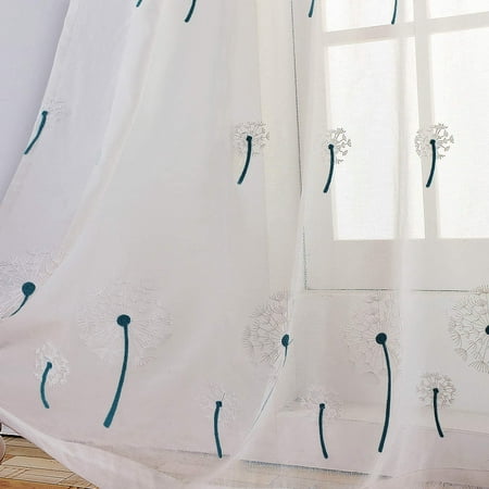 Voilage Picasso en organza brodé Blanc 140x240 cm - Maison