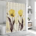 thumbnail image 6 of Yellow Flower Bathroom Shower Curtains with 12 Hooks Polyester Waterproof Shower Curtain for Stalls and Bathtubs Farmhosue Country Vintage Butterfly Floral Decorative Bathroom Curtain 66x72 Inches, 6 of 8