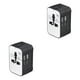 thumbnail image 1 of Sidaley Adaptador de de enchufe de viaje Universal, 1 unidad, 2 puertos USB, convertidor de toma de corriente europea, enchufe Blanco negro 2piezas, 1 of 6