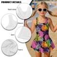 thumbnail image 5 of Uorisanigo Purple Palm Leaves Little Girls One Piece Swimsuits with Skirt Summer Swim Dress Modest Beach Swimwear Summer Vacation, Size 3-4, 5 of 6