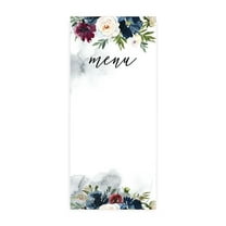 Koyal Wholesale Modern Rustic Florals Printable Wedding Paper Menu Cards for DIY Printer, Pack of 52