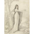 thumbnail image 2 of Richard Cosway 14x18 Black Ornate Wood Framed Double Matted Museum Art Print Titled - Portrait of a Lady Standing Near a Lake (1802), 2 of 5