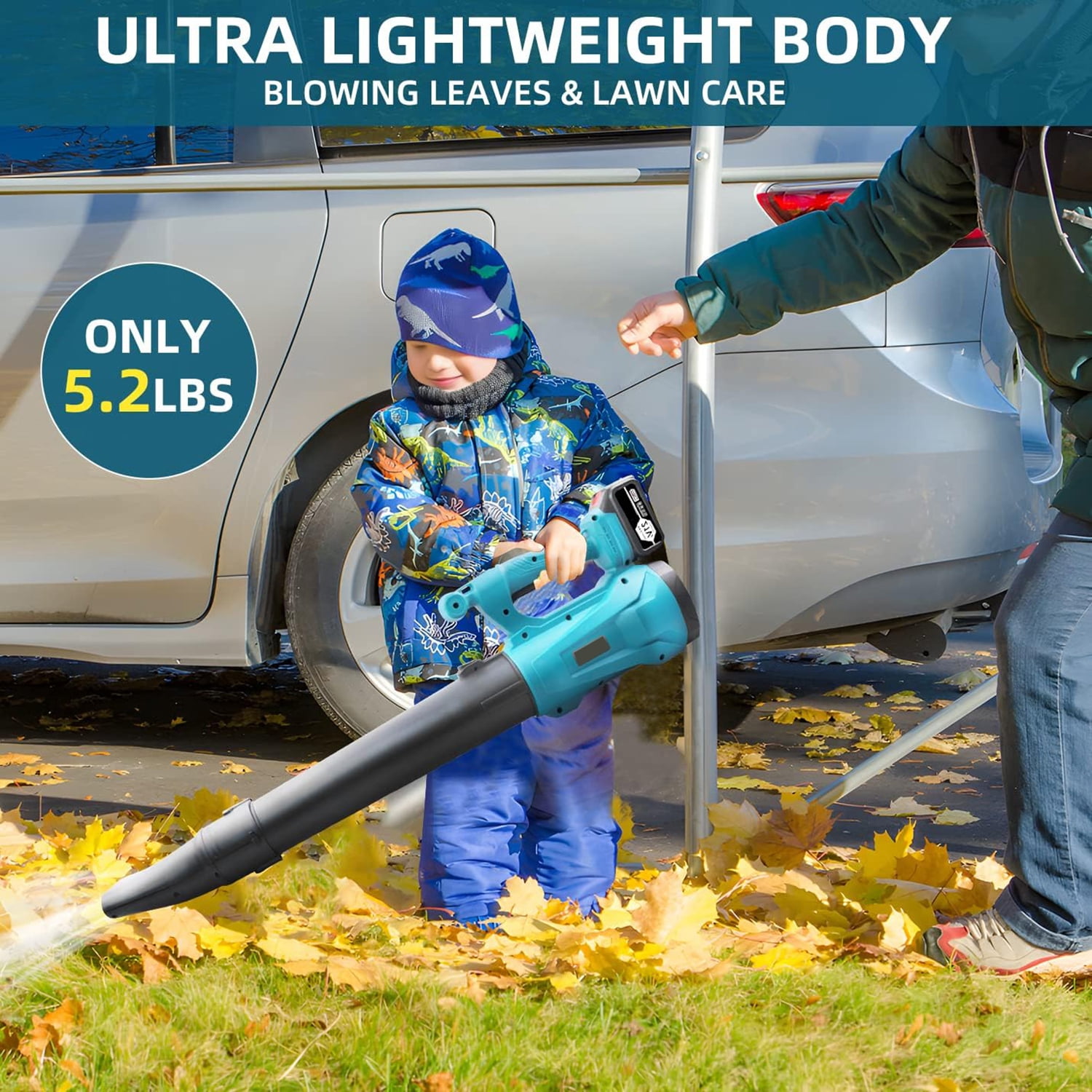 21V Cordless Leaf Blower, 150 MPH, 460 CFM, 6 Adjustable Speeds, Lightweight & Powerful for Lawn Care, Snow Blowing, and Debris Cleanup