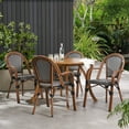 thumbnail image 2 of GDF Studio Symonds Outdoor French Bistro Chairs, Set of 4, Black, White, and Brown Wood, 2 of 7