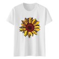 thumbnail image 4 of Gibobby Playera de Verano para Mujer Camiseta con gráfico girasol para mujer, flor, manga corta, informal, camisetas(Amarillo,M), 4 of 5