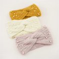 thumbnail image 3 of Pearl Cross Hair Band Woven Headband Warm Hair Band Autumn And Winter Double-Layer Knitted Hair, 3 of 4