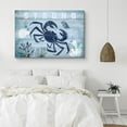 thumbnail image 2 of PixonSign Canvas Print Wall Art Strong Crab Print with Clam Amphibians Ocean Illustrations Modern Art Nautical Colorful Blue Ultra for Living Room, Bedroom, Office - 12"x18", 2 of 5