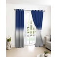 thumbnail image 3 of Navy Blue Gray Ombre Blackout Curtains for Bedroom/Living Room, Thermal Insulated Kitchen Curtains, Modern Abstract Art Gradient Grommet Darkening Window Treatment Drapes 52"x63"x2, 3 of 8