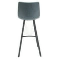thumbnail image 5 of LeisureMod Elland Modern Upholstered Leather Bar Stool Kitchen Counter Stools with Iron Legs & Footrest in Peacock Blue, 5 of 8