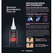 Premium Grade Cyanoacrylate (CA) Super Glue by STARBOND - 16 OZ Complete Refill KIT (453-gram) - Black Medium-Thick Knot Filler 500 CPS Viscosity Adhesive for Woodworking, Woodturning, Carpentry