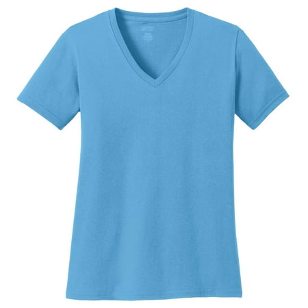 Ladies Purple Rose - Port & Company Womens V-Neck Fashion T-Shirts