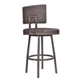 thumbnail image 3 of Balboa 30" Barstool in Brown Powder Caot and Brown Faux Leather, 3 of 6