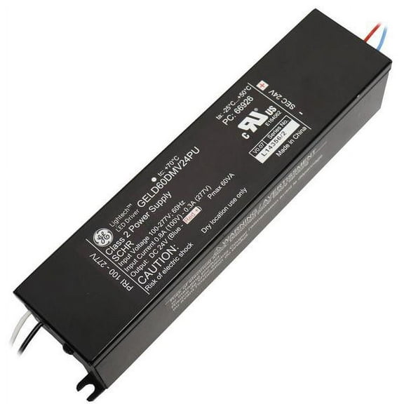 Ge Current LED Driver,120 to 277VAC,24VDC  GELD60DMV24PU