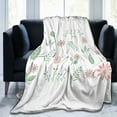thumbnail image 4 of Flower Leaves Throw Blanket, Super Soft Anti-Pilling Flannel Bed Blankets, 60"x50", 4 of 8