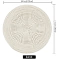 thumbnail image 3 of Fatty Farmer Mantel individual redondo tejido aislante para mesa de comedor, juego de 6 manteles individuales redondos de algodón, beige, 14 pulgadas, 3 of 5