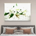 thumbnail image 4 of White Lilies, White Flowers, Lilies, Beautiful Flowers, Flowers Poster Decorative Painting Canvas Wall Art Living Room Posters Bedroom Painting,Frame-style,16x24inch(40x60cm), 4 of 8