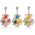 thumbnail image 4 of Navel Ring Fashion Butterfly Decoration Belly Button Ring Body Piercing Jewelry, 4 of 8