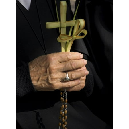- A Nun's Hands Holding Two Crosses Made of Palm Leaves, St. Anne Church, Israel Print Wall Art By Eitan Simanor