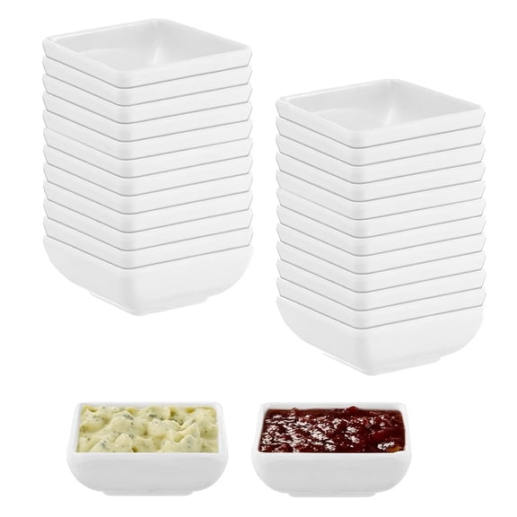 Ngardk Melamine Dip Bowls, Small Soy Sauce Bowl, Dipping Cups for Party, 3 oz, Pack of 24, White