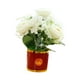 thumbnail image 5 of Ramo de rosas artificiales sedosas en maceta, arreglo floral tipo bonsái. Blanco, 5 of 9