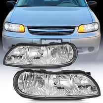 Nilight Headlight Assembly Compatible with 1997 1998 1999 2000 2001 2002 2003 Malibu 2004 2005 Chevy Classic 1997-1999 Oldsmobile Cutlass Replacement Headlamp Chrome Housing Clear Reflector