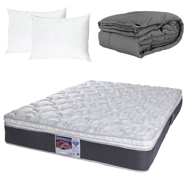 Colchon Matrimonial Marte+Almohada Oso 2+Edredon Homy