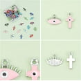 thumbnail image 3 of 64Pcs 8 Color Evil Eye Charm CCB Plastic Enamel Pendants Cross Horse Eye Jewelry Charm, 3 of 7