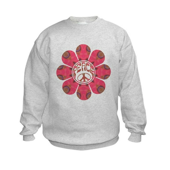 CafePress - Peace Flower Affection Kids Sweatshirt - Kids Sweatshirt, Youth Crew Neck Sweatshirt