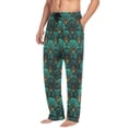 thumbnail image 2 of FORMRS Mens Pajama Pants with Pockets Cotton Sleepwear Lounge Bottoms Sizes S-2XL, Green Art Abstract Pattern, 2 of 7