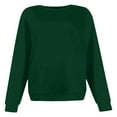 thumbnail image 4 of UJNDER Women's Soft Crewneck Sweatshirt Pullover Cozy Winter Workout Top with Pocket Athletic Dark Green XL, 4 of 4