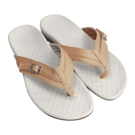 

FRSASU Women s Sandals Clearance Women s Shoes Breathable Sandals Beach Flip-flops Yellow 8.5(41)