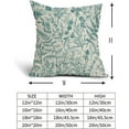 thumbnail image 5 of Teal Floral Pillow Covers 20x20 Set of 2 Botanical Print Vintage Spring Flower Plant Cream Decorative Throw Pillow Cases Outdoor Farmhouse Cushion Covers Decor for Sofa Couch Bed, 5 of 7