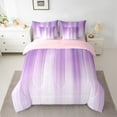 thumbnail image 2 of Feelyou Dreamy Plum Stripes Twin Bedding Sets 7-Piece, Abstract Geometric Bedding Comforter Set, Teens Girls Boys Kids Reversible Sheet Sets, Breathable Home Decor, 2 of 7