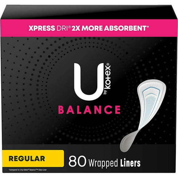 Large Pack - Regular Length, 80 Count - (Previously 'LightDays Plus') Balance Wrapped Panty Liners for women