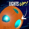 thumbnail image 2 of Nerf Dog LED Light Up Squeak Bash Ball Dog Toy, Blue/Orange, 3.5 inch, 2 of 9